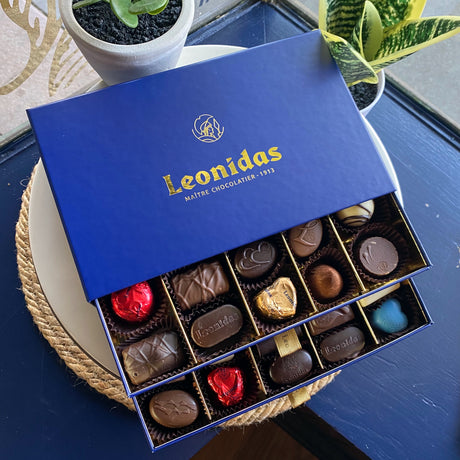 Leonidas Gift Box - Blue Drawer 40pc - Love + Chocolate
