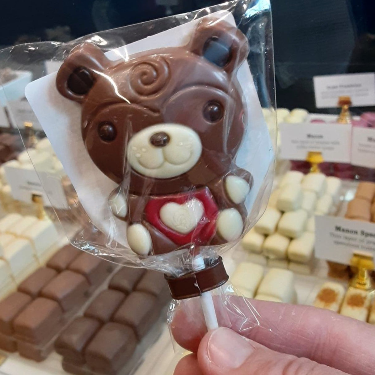 Leonidas Chocolate Lollipop - Teddy Bear - Love + Chocolate