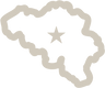 Outline of the country of Belgium with a small star over the location of the capital city Brussels