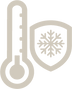 thermometer and badge with snowflake